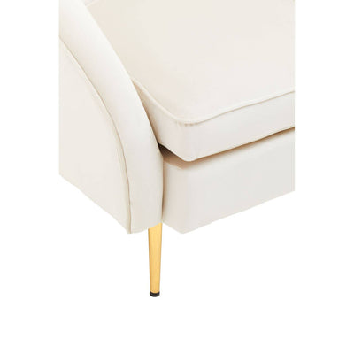 Emilia Whipped Cream Velvet Boutique Armchair With Gold Legs