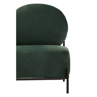 Aurelia Olive Green Retro Velvet Occasional Chair With Black Metal Legs