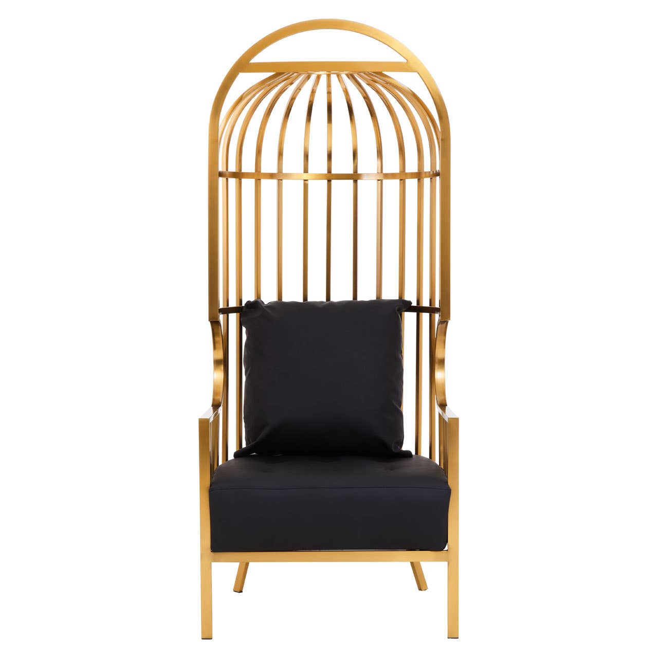 Elara Honey Gold Brushed Dome Cage Occasional Chair