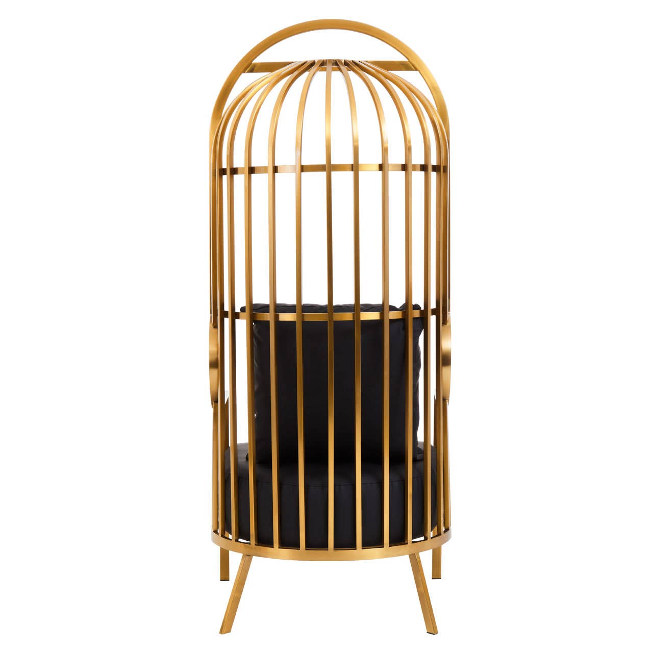 Elara Honey Gold Brushed Dome Cage Occasional Chair
