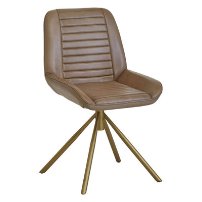 Milano Pigeon Grey Buffalo Leather Contemporary Occasional Chair With Gold Legs