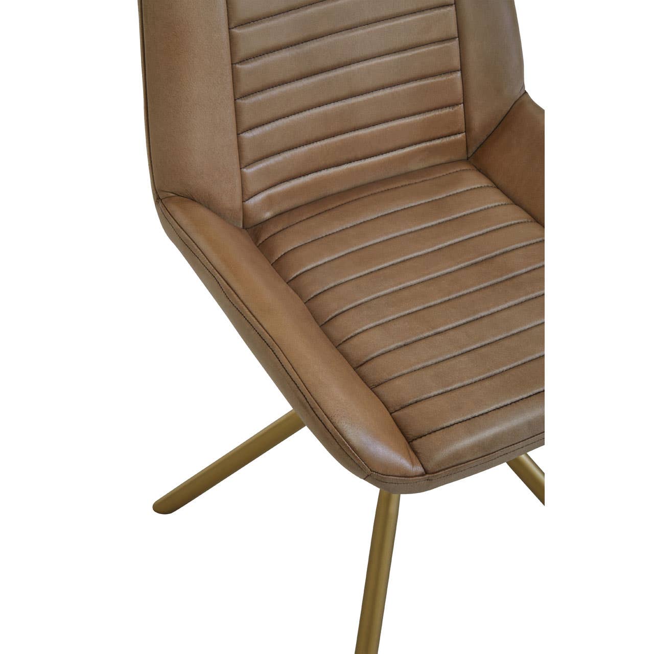 Milano Pigeon Grey Buffalo Leather Contemporary Occasional Chair With Gold Legs