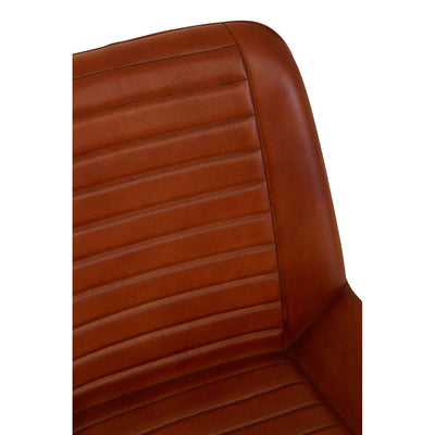 Milano Toffee Tan Buffalo Leather Contemporary Occasional Chair With Gold Legs