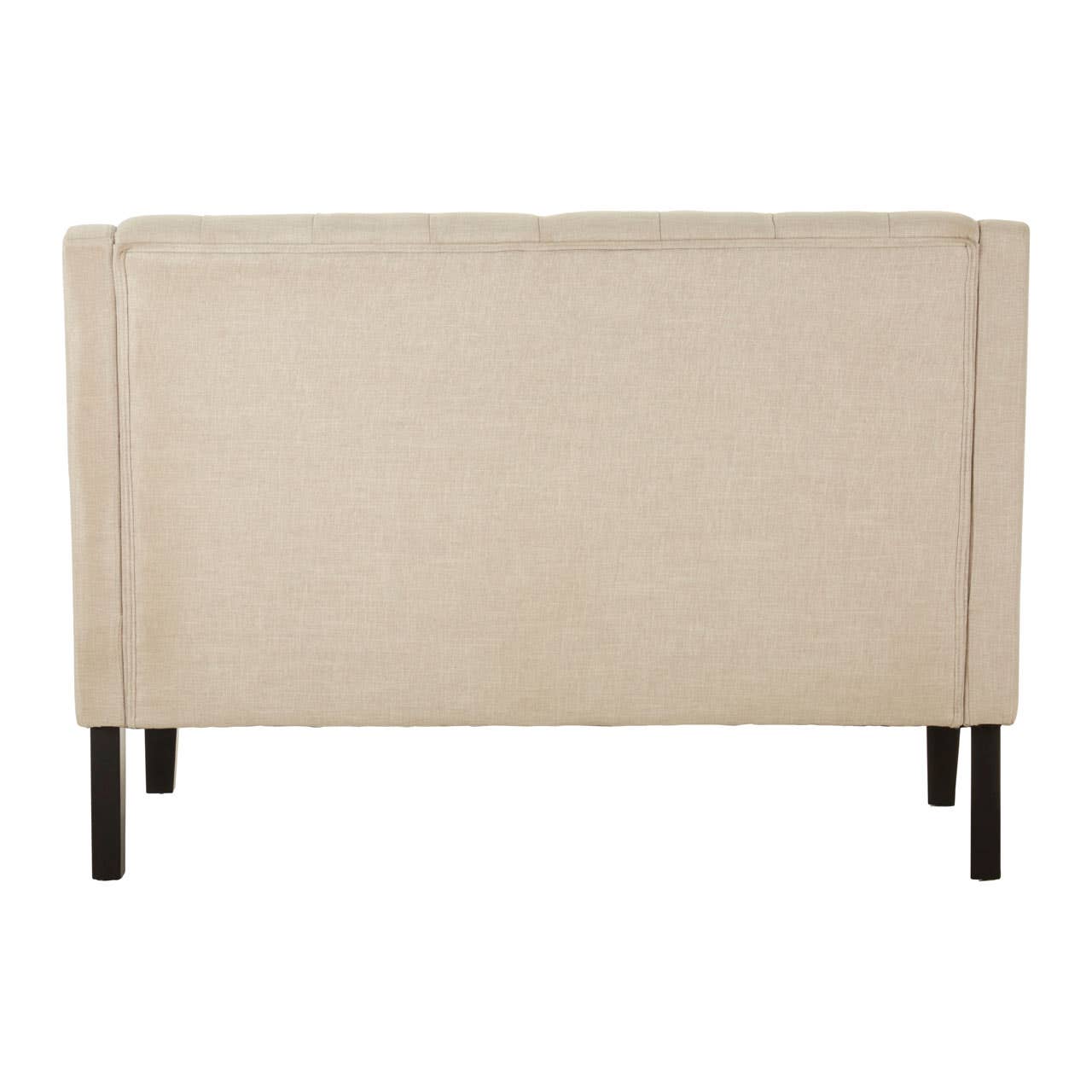 Marlow Vanilla Ice Cream High Back Classic Tufted Bench With Armrests