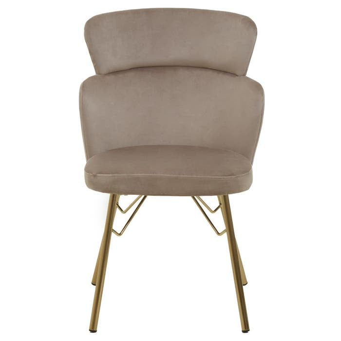 Capri Pebble Mink Dining Chair With Gold Legs