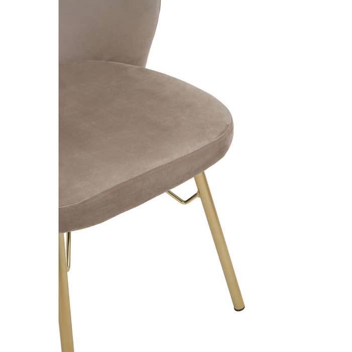 Capri Pebble Mink Dining Chair With Gold Legs
