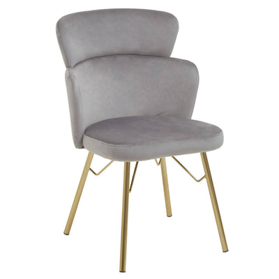 Capri Dove Grey Dining Chair With Gold Legs