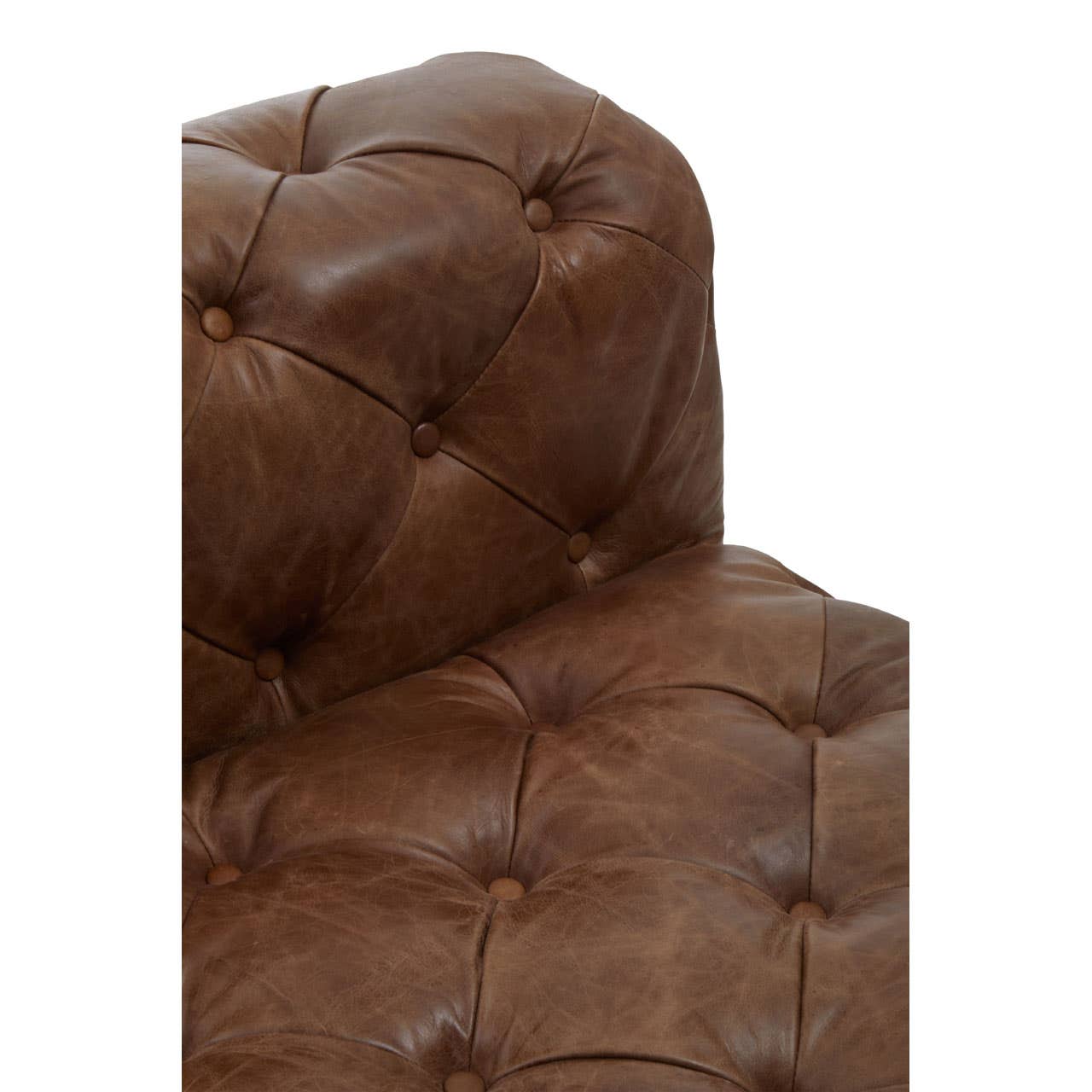 Bond St Fudge Brown Tufted & Buttoned Vintage Leather Occasional Chair