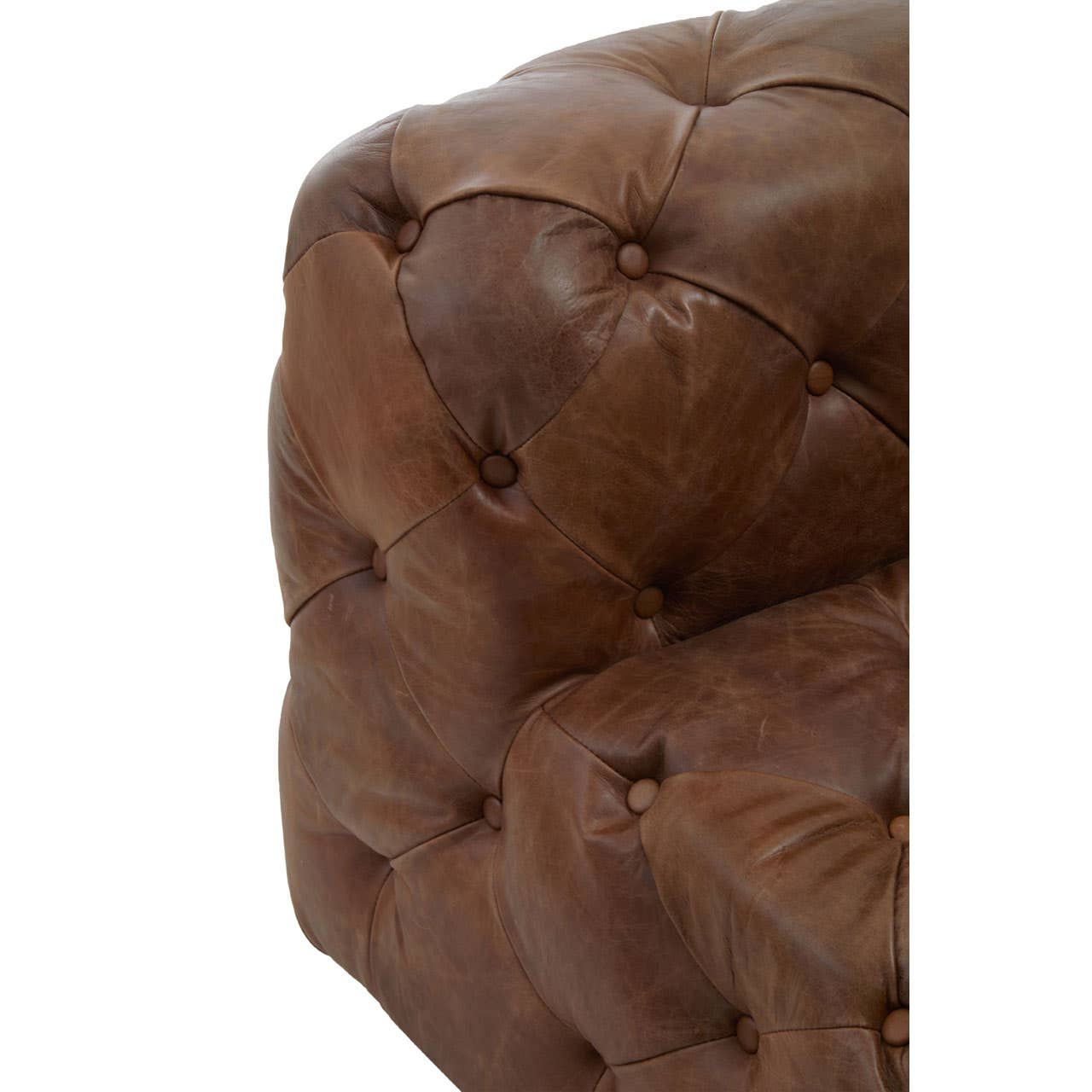 Bond St Fudge Brown Tufted & Buttoned Vintage Leather Occasional Chair