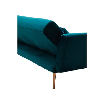 Odelia Jade Green Modern Sofa Bed With Rose Gold Legs